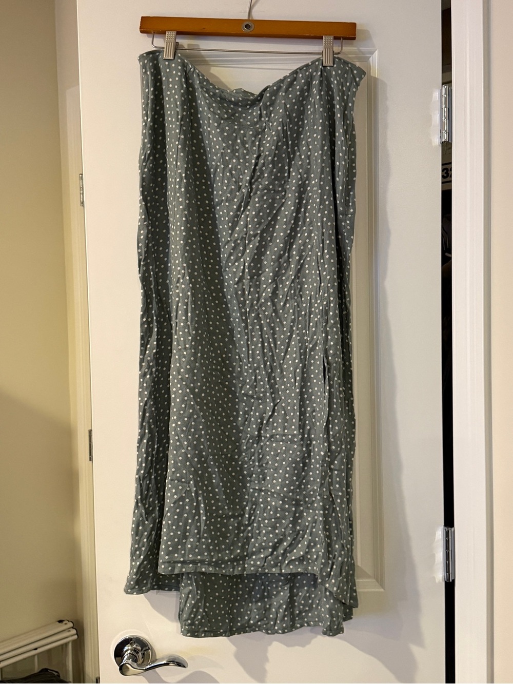 Abercrombie & Fitch Sage Green Polka Dot Maxi Skirt